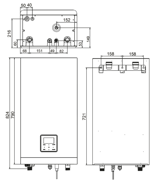 Wymiary - AQUANTIA SPLIT